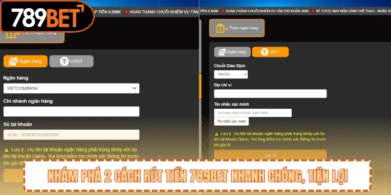 Khám phá 2 cách rút tiền 789BET nhanh chóng, tiện lợi 