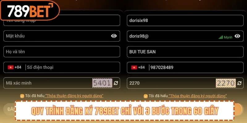 Quy trình đăng ký 789BET chỉ với 3 bước trong 60 giây 